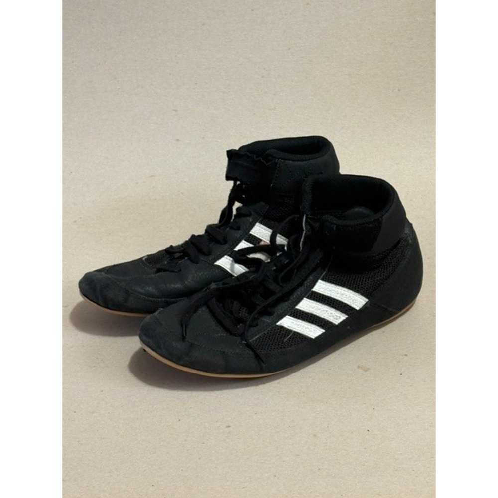 Adidas HVC 2 Wrestling Shoes Black White AQ3325 Mens Size 8 High Top Sneakers